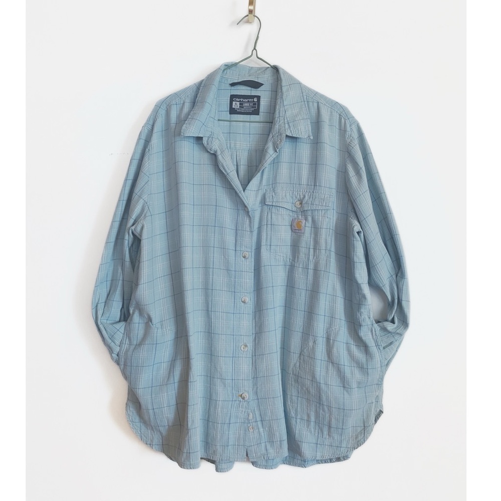 CARHARTT Lightweight Plaid Shirt Button Down 100% Cotton Womens size XL (16/18)